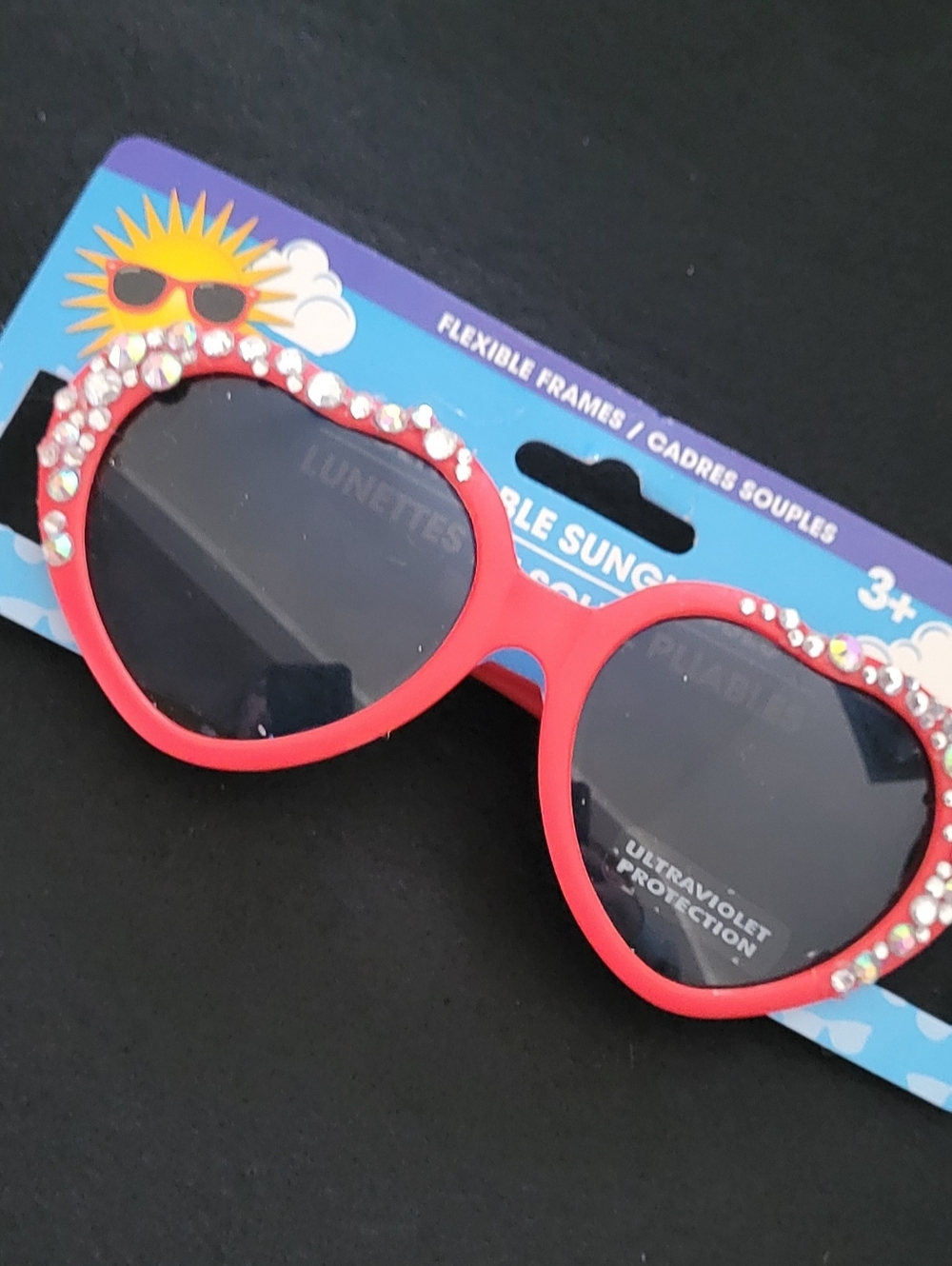 Hand Crafted! Kds Heart Sunglasses with Rhinestones